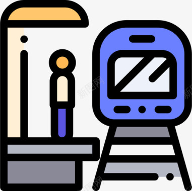 公交地铁标识地铁火车站2线颜色图标图标