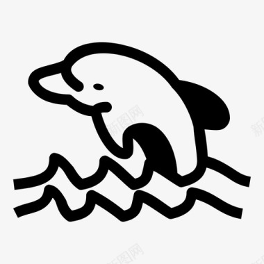 海豚海豚鱼跳跃图标图标