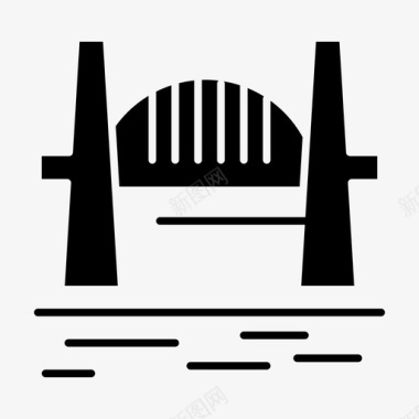 澳大利亚大桥城市图标图标