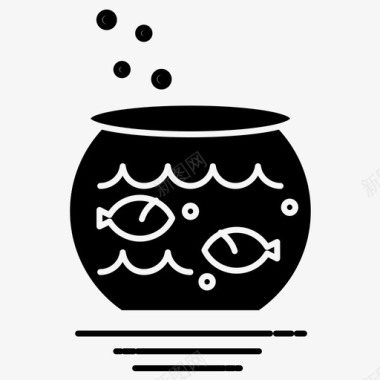 鱼碗鱼缸图标图标