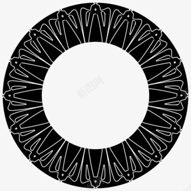 夏季太阳装饰抽象花伊斯兰艺术曼陀罗图标图标