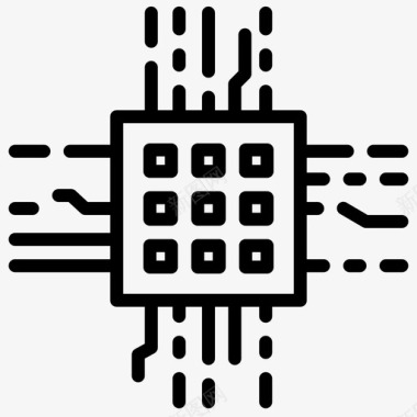 第六代处理器微芯片人工计算机图标图标