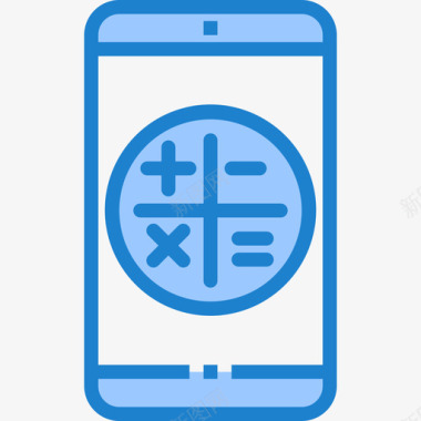 计算器智能手机功能6蓝色图标图标