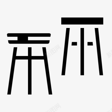 小凳子椅子家具客厅图标图标