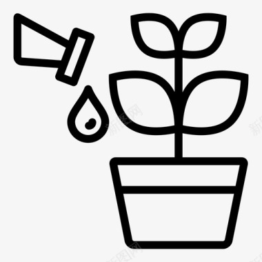 自动灌溉植物水图标图标