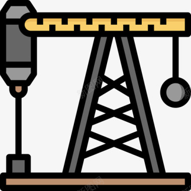 石油工业石油工业重工业和电力工业3线性颜色图标图标