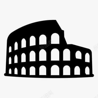 罗马圆形竞技场旅游地标图标图标