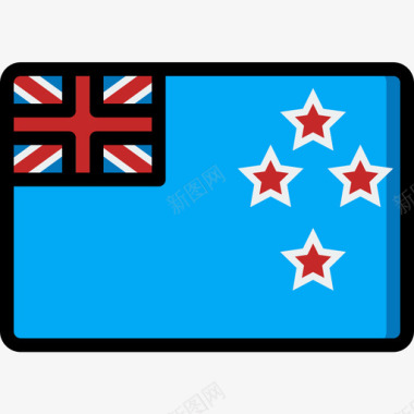 新西兰国旗10线颜色图标图标