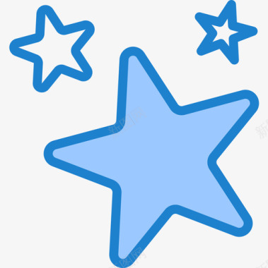 蓝色星星雨伞星星界面73蓝色图标图标