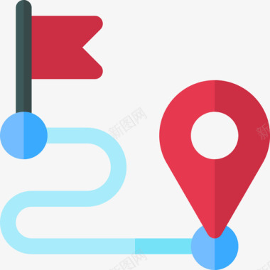 公共标识红路线公共交通10平坦图标图标