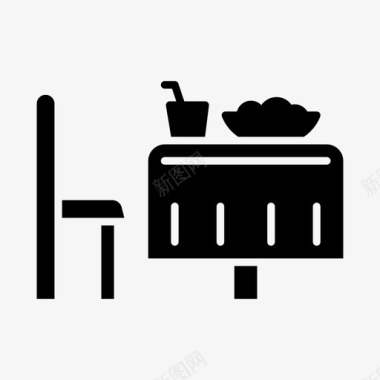 单桌咖啡厅晚餐图标图标