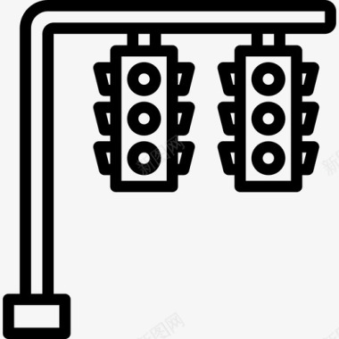 红绿配背景红绿灯8号灯直线型图标图标