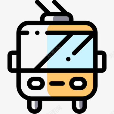 公共交通标识无轨电车公共交通13颜色省略图标图标