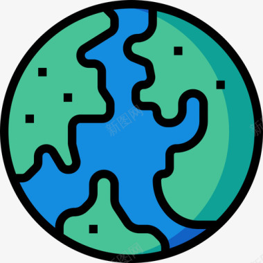 地球航天技术线性颜色图标图标