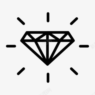 钻石光泽水晶珠宝图标图标