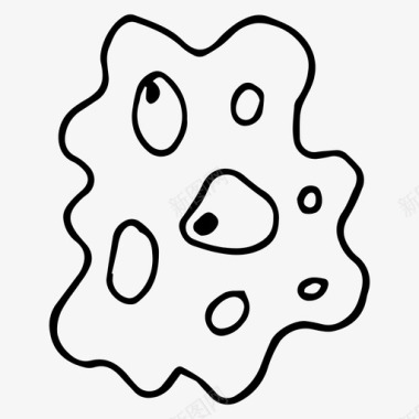 变形虫细菌变形虫微生物图标图标