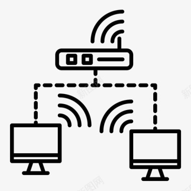 WIFI网络wifi网络商务云图标图标