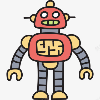 彩色气球背景机器人机器人31彩色图标图标