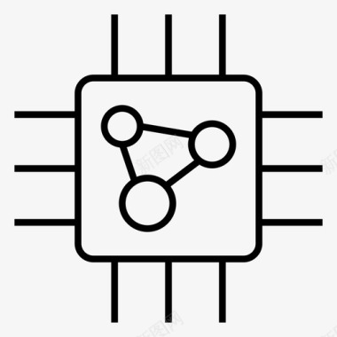 处理器硬件图标微处理器人工智能机器学习图标图标