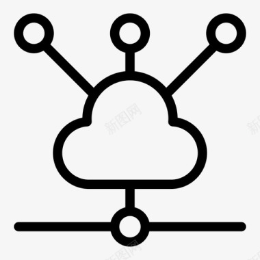 矢量线路云连接数据库图标图标