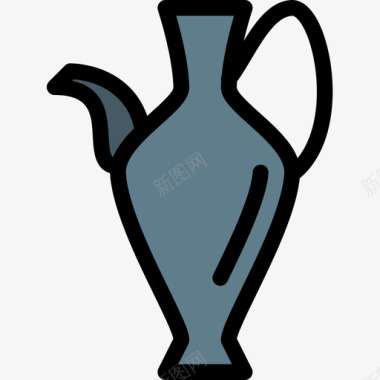 花瓶复古8线性颜色图标图标