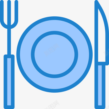 餐具家用18蓝色图标图标