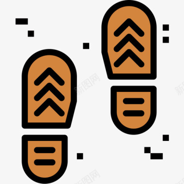 脚印侦探3线条颜色图标图标