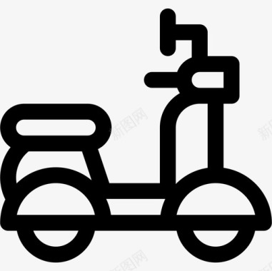 公共交通标识滑板车公共交通12直线图标图标