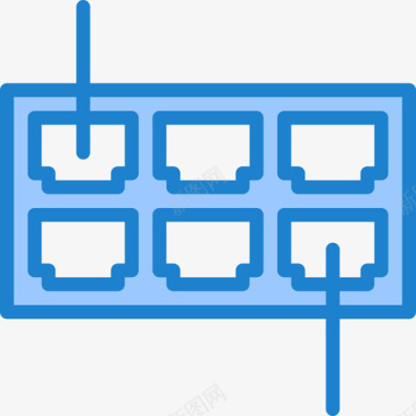 双频集线器集线器数据和网络5蓝色图标图标