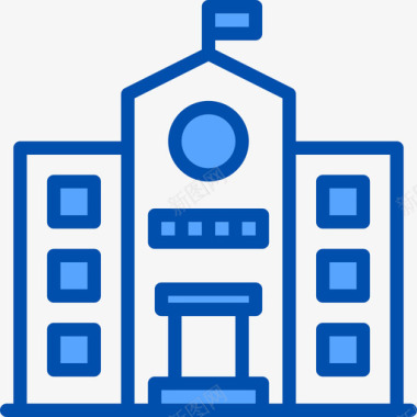 蓝色学校画册学校房地产129蓝色图标图标