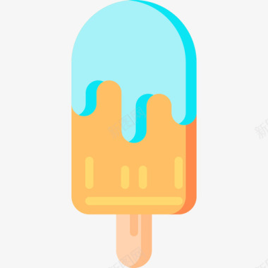 冰淇淋热带风味17扁平图标图标