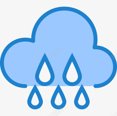 下雨天气182蓝色图标图标