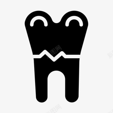 牙齿护理开裂图标图标
