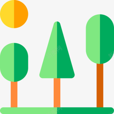 园林绿化树木树木野餐26平坦图标图标