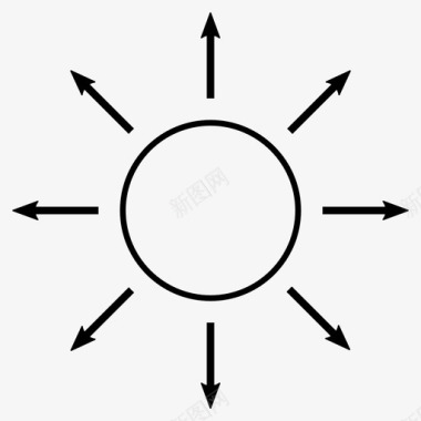 面矢量箭头太阳指南针方向图标图标