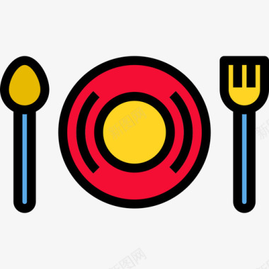 餐厅餐厅旅游117线性颜色图标图标