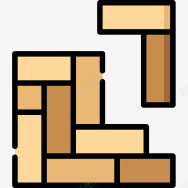 大自然地板拼花地板建筑20线性颜色图标图标