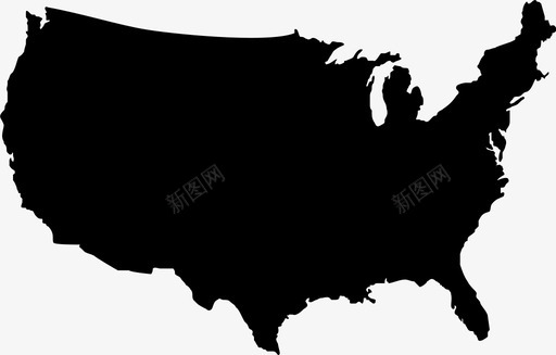 地图美国剪影图标图标