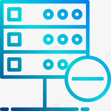 云数据海报数据库数据库和云线性梯度图标图标
