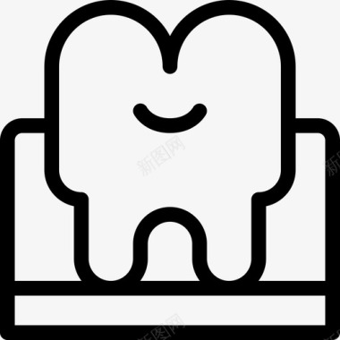 牙齿牙医21线形图标图标