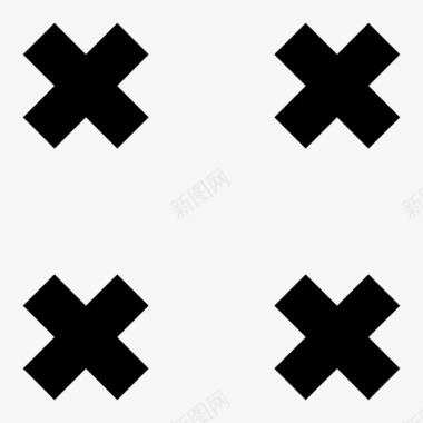 四个交叉不正方形图标图标