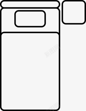 矢量单人沙发单人床床位楼层平面图图标图标