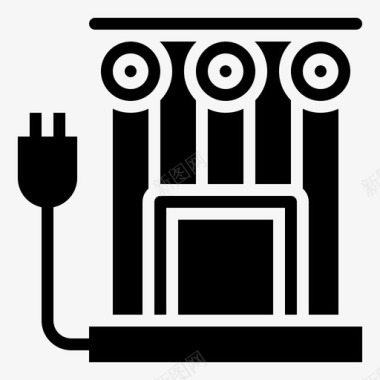 加热器电动插头冬季图标图标