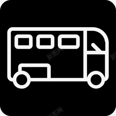 公共标识红公共汽车汽车交通工具图标图标