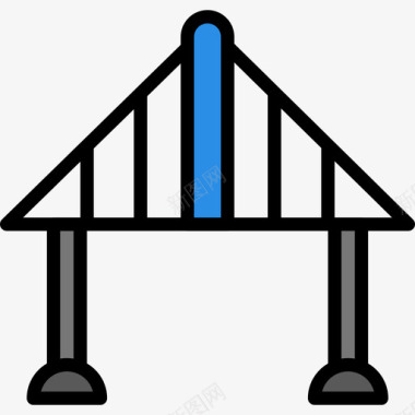 桥建筑图桥桥景观43线性颜色图标图标