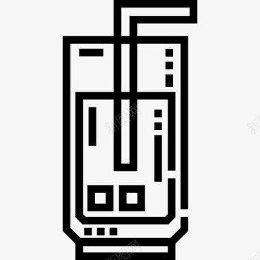 冰刺冰咖啡55号咖啡厅直线型图标图标