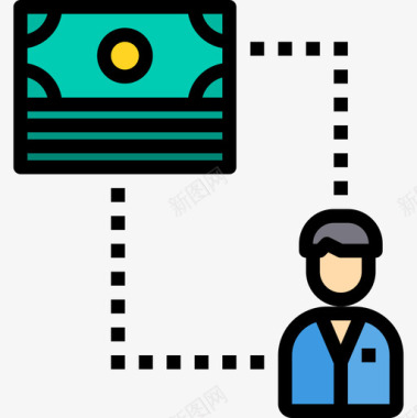 企业天地工资企业管理33线性颜色图标图标