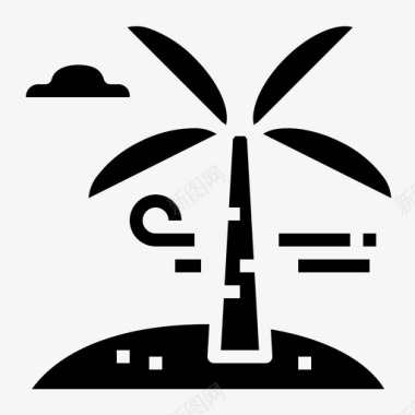 棕榈树风景夏季图标图标