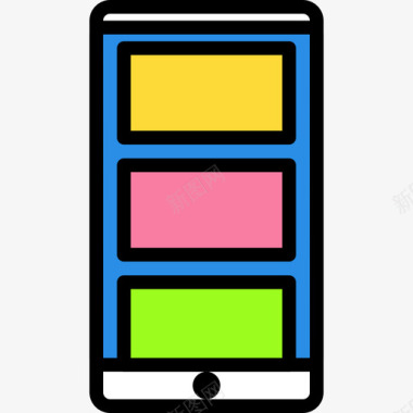 短信手机icon智能手机新闻8线性颜色图标图标