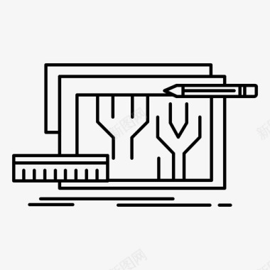 电路建筑蓝图电路图标图标